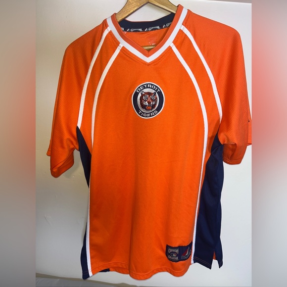Majestic Cooperstown Collection Detroit Tigers Jersey Vintage Orange Blue - Picture 4 of 9